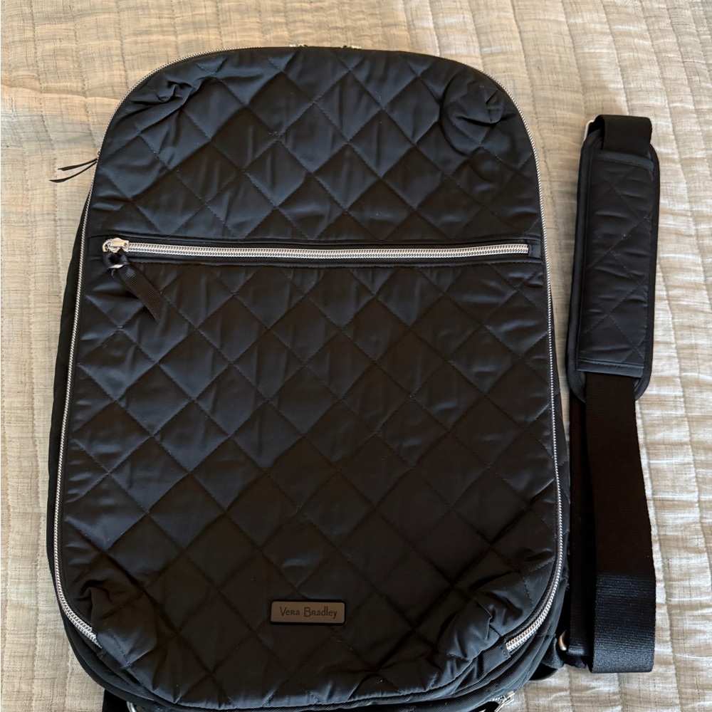 Vera Bradley Black Performance Twill Lay Flat Backpack NWOT